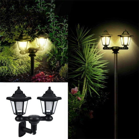 Qiopertar Big holiday Savings! Outdoor Post Lights Waterproofs Decorative Floor Lamp Vintage For Patio Garden Backyard Front/Back Door Two Post Headlights Solar Floor Lamps