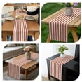 thumbnail image 6 of Orange Red Stripes Table Runner Farmhouse Striped Geometric Simple Art Tablerunners 18 x 72 Inch, Table Decorations Tabletop Scarf for Summer Gathering Holiday Farmhouse Kitchen Dining Decor, 6 of 7