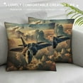 thumbnail image 3 of Orinice Fighter Jet Clouds Sky Graphic Decorative Cushion Throw Pillow Cover for Home Couch Living Room Bed Sofa - Zipper Closure 1PC 22x22in, 3 of 5