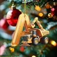 thumbnail image 4 of Beautynvta 26 Initial Letter Construction Vehicles Hanging Ornaments, Acrylic Christmas Alphabet Building Vehicle Pendant, Personalized Gifts Letter Hanging Ornament for Xmas Decor, A, 4 of 5