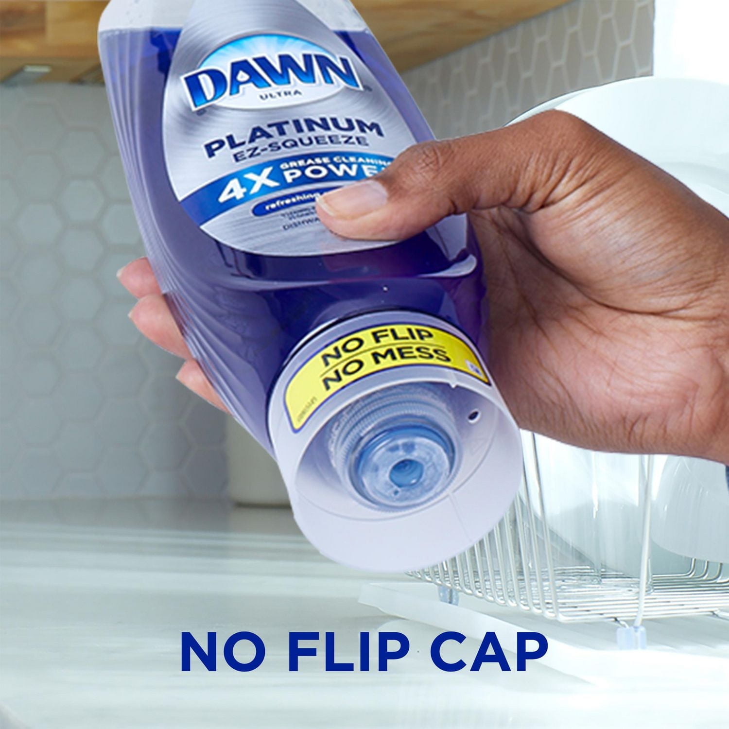 Dawn EZ-Squeeze Platinum Dishwashing Liquid Dish Soap, Refreshing Rain Scent 366ML