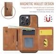 thumbnail image 6 of ELEHOLD Case for iPhone 15 Pro Max, Magnetic 2 in 1 Detachable Leather Wallet Case with Card Holder & Stand,Brown, 6 of 6