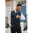 thumbnail image 3 of COOFANDY Men's Sweater Vest V Neck Slim Fit Cable Knitted Sleeveless Pullover Sweater, 3 of 5