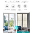 thumbnail image 4 of Window Privacy Film Beige Plaid Stained Glass Window Film Decorative Sun Block Window Cover Spring Summer Farmhouse Buffalo Checkered Window Clings Static Adhesive Sticker for Bathroom 17.7"x78.7", 4 of 7