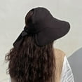 thumbnail image 4 of CoCopeanut Topi Pelindung Musim Panas Panama Wanita Baru Topi Matahari Topi Pantai Lebar Tepi Besar Topi Ember Topi Pelindung UV Pantai Merk Chapeau Femme Bob, 4 of 6