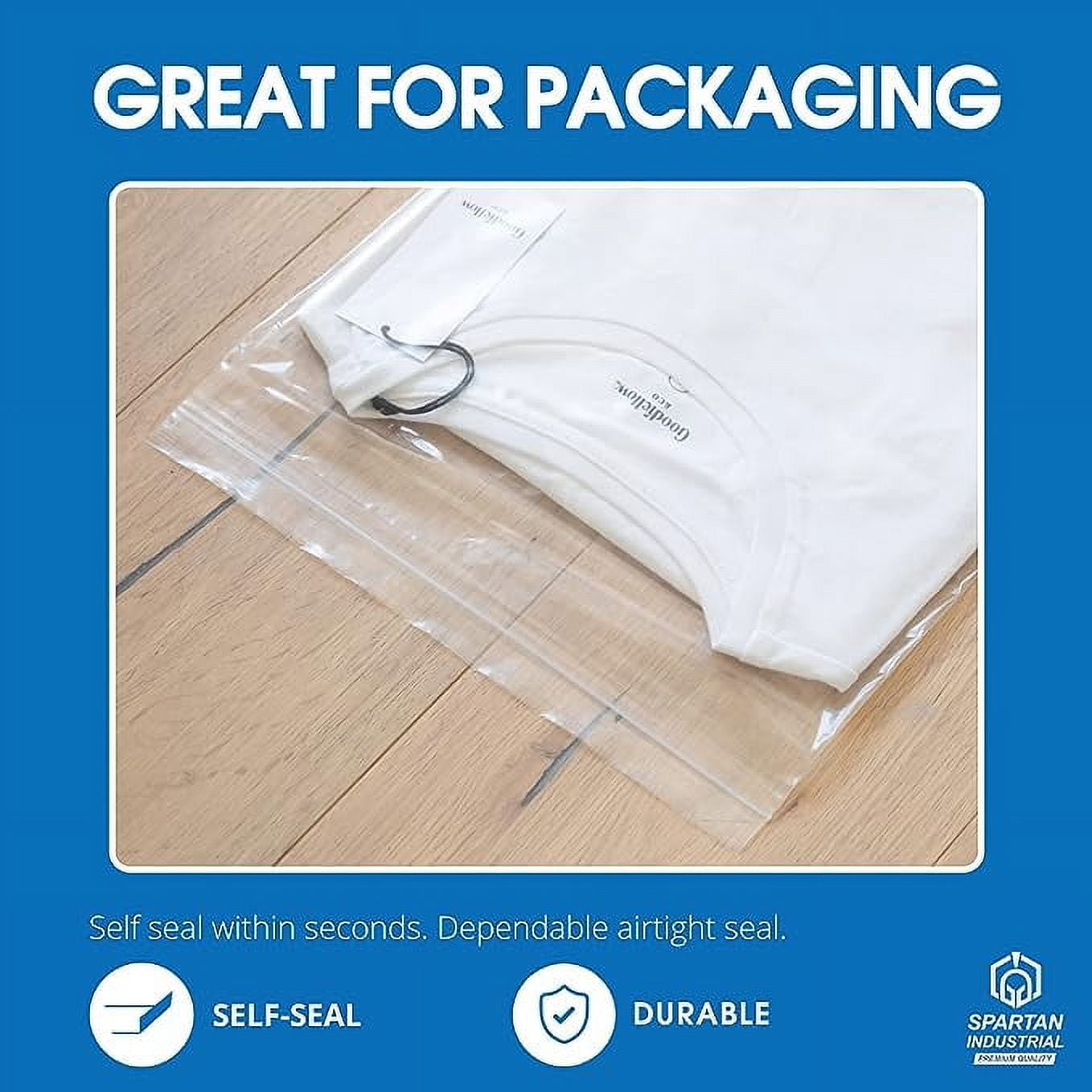 Spartan Industrial - 5” X 8” (1000 Count) 2 Mil Clear Reclosable Zip  Plastic Poly Bags with Resealable Lock Seal Zipper