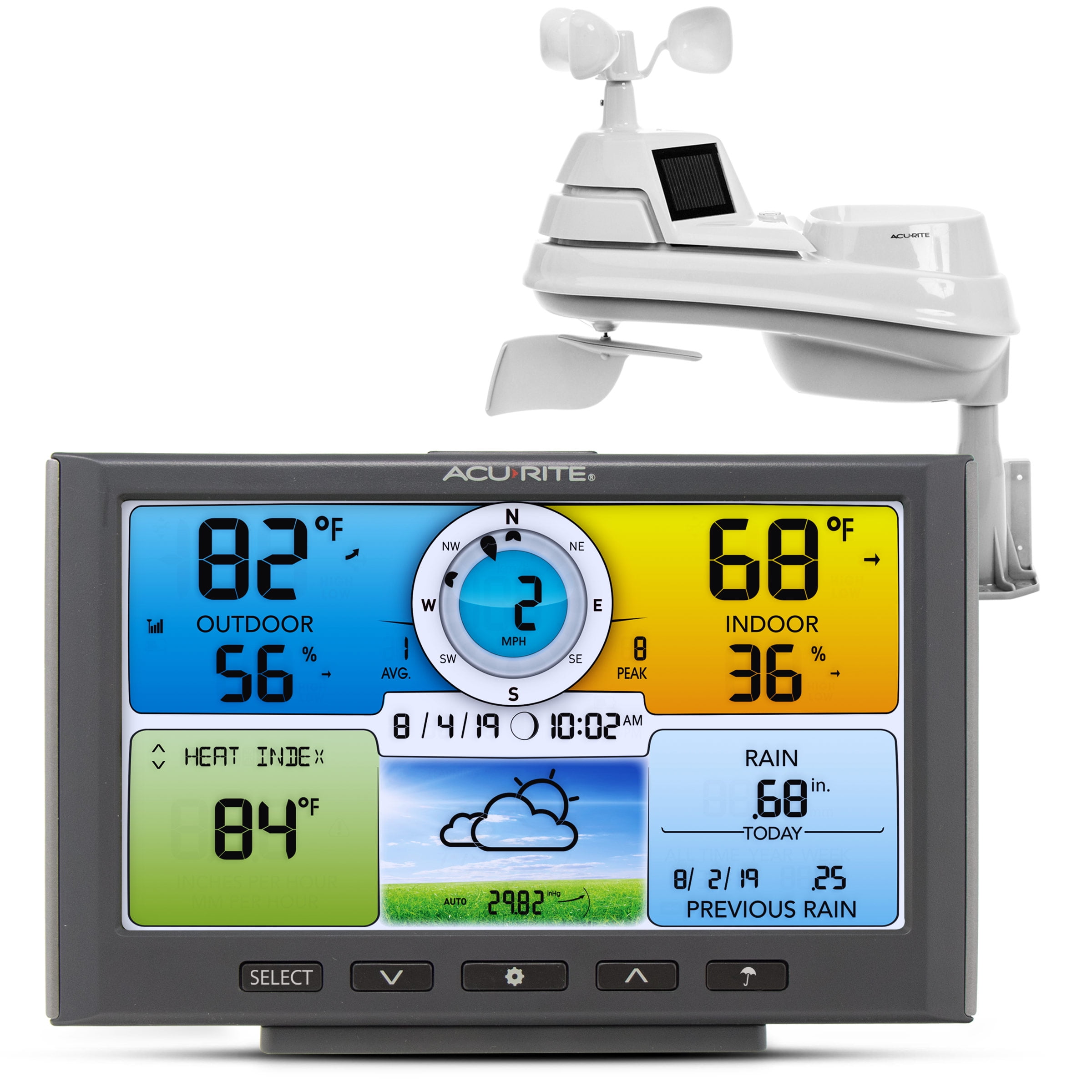 AcuRite 01036 8-Inch Pro Color Digital Weather Station with PC Connect 