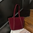 thumbnail image 4 of SPEKSEE Women Faux Suede Rivet Tote Bag Solid Color Shoulder Bag Underarm Bag Handbag Large Capacity for Daily Travel, 4 of 18