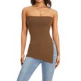 thumbnail image 1 of Gureui Womens Sexy Strapless Tube Top,Off Shoulder Sleeveless Backless Irregular Slit Bandeau Wrap Slim Fit Crop Tops Vest Streetwear, 1 of 9