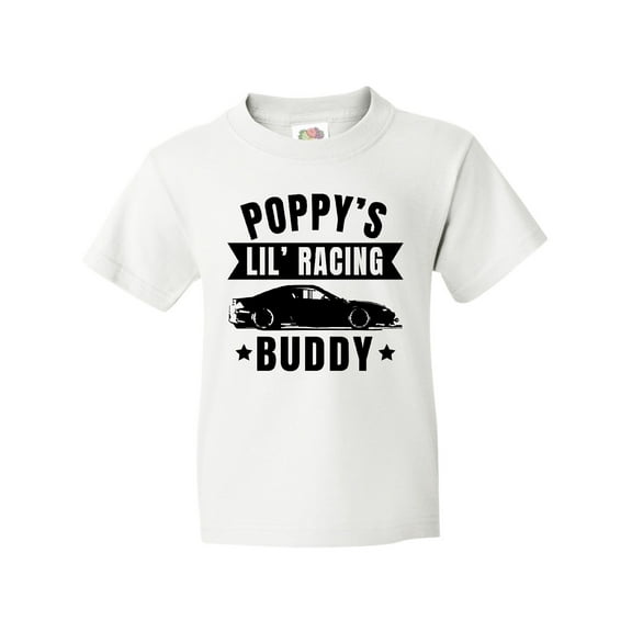 Inktastic Poppy's Lil' Racing Buddy with Car Silhouette Youth T-Shirt