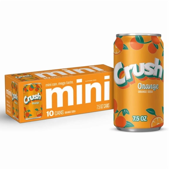 Crush Orange Soda, 7.5 fl oz Cans, 10 Pack