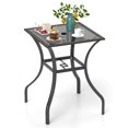 thumbnail image 1 of Gymax 28.5'' Square Bistro Bar Table w/ 2'' Umbrella Hole Silkscreen Glass Tabletop, 1 of 10