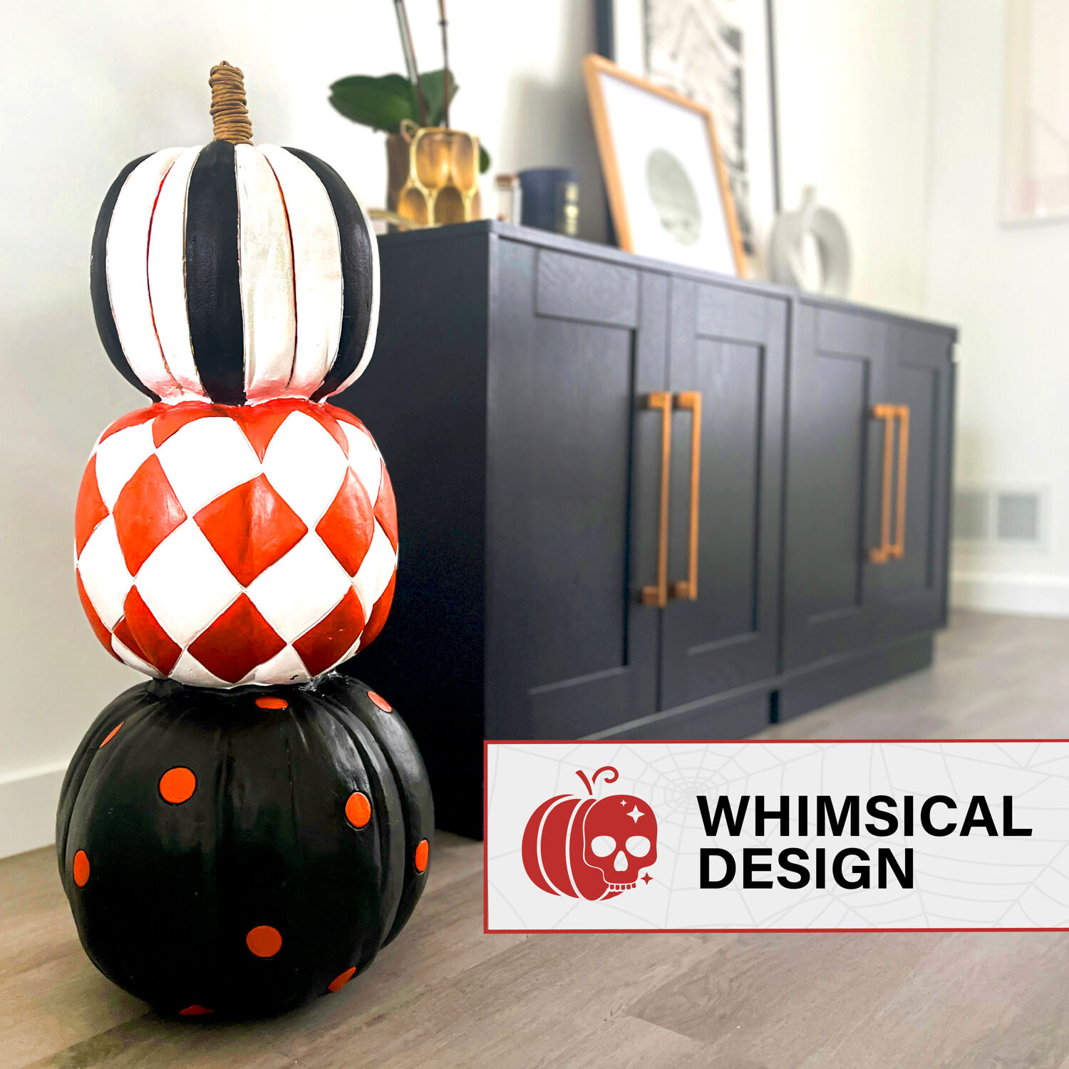 Haunted Hill Farm 30.5 in Halloween Stacked Pumpkin Trio Decoration, HHRS031-PMP0-MLT