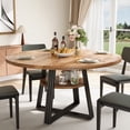 thumbnail image 1 of QinaQin Table à Manger Ronde pour 4 à 6 Personnes, 47,2 Pouces, Table de Cuisine Style Ferme avec Espace de Rangement pour Cuisines, Salles à Manger, Salons, Salles de Réunion et Appartements, 1 of 9