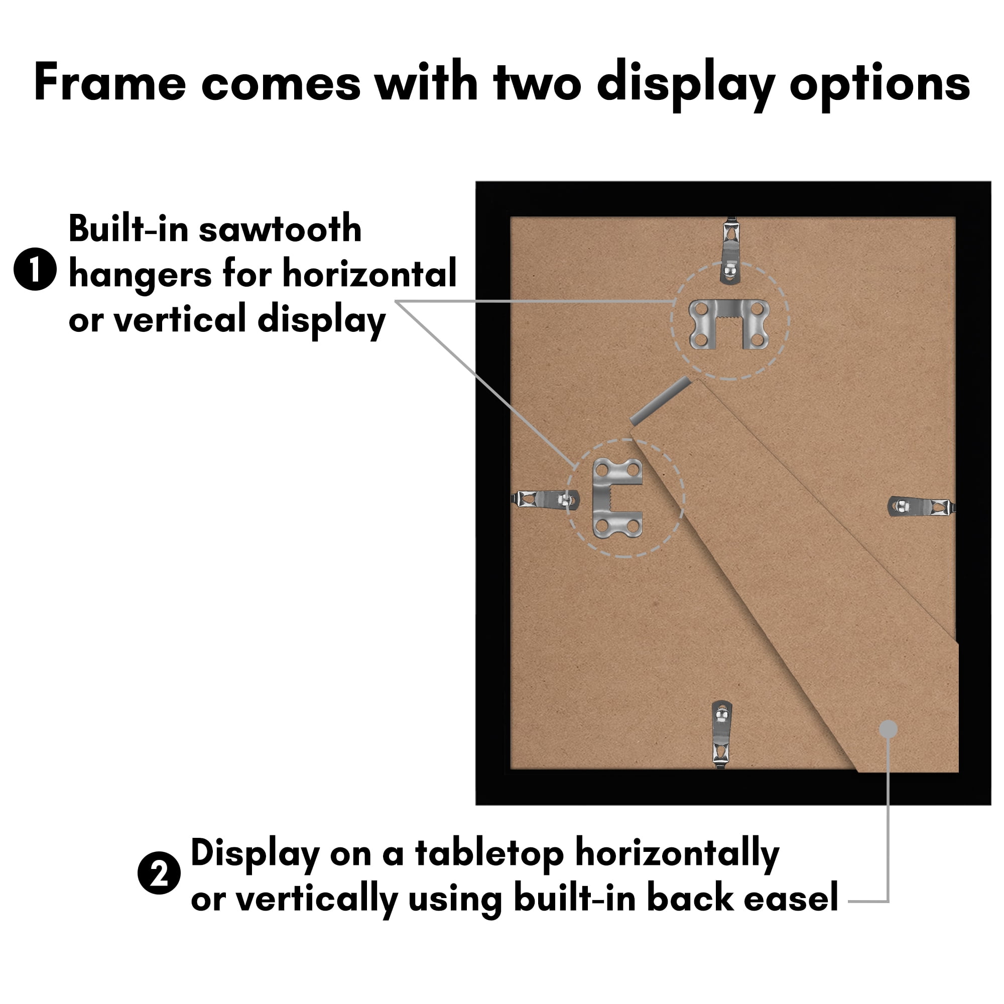 Americanflat 8x10 Picture Frame with Polished Plexiglass with 5x7 Mat 5 Pack Display Photo Galleria - Black