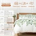 thumbnail image 6 of Rat Tailings Bedding Duvet Cover Set King Size 4 Pieces Green Plants Leaf Farmhouse Soft Twill Plush Quilt Cover, Include 1 Duvet Cover 1 Flat Sheet And 2 Pillow, 6 of 7
