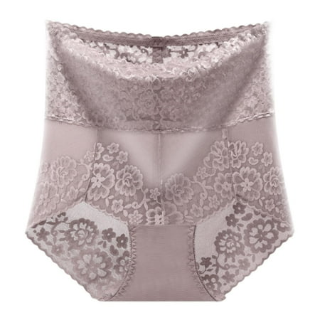

Fabiurt Women s Underwear Women s Panties Girls Lace Panties Cotton Comfortable Not Card Crotch Breathable Transparent Middle Waist Lift Triangle Khaki