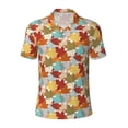 thumbnail image 2 of Daiia Fall Maple Leaves Pattern Men’s Polo Shirts,Solid Deck Shirt,Classic Fit, Breathable Cotton Polo for Casual and Sport Wear-3X-Large, 2 of 7