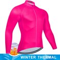 thumbnail image 3 of Maillot de ciclismo térmico de lana para hombre, ropa de ciclismo de montaña, de manga larga, color rojo, para invierno, 3 of 5