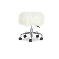 thumbnail image 2 of Linon Mallory Tabouret Roulant Sans Dossier en Fausse Fourrure Blanc, 2 of 6