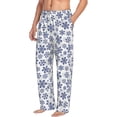 thumbnail image 6 of Gukieu Dark Blue Snowflakes Print Men's Home Trousers, Elastic Drawstring Home Pajamas Clothing Suitable for Adult Men-Large, 6 of 6
