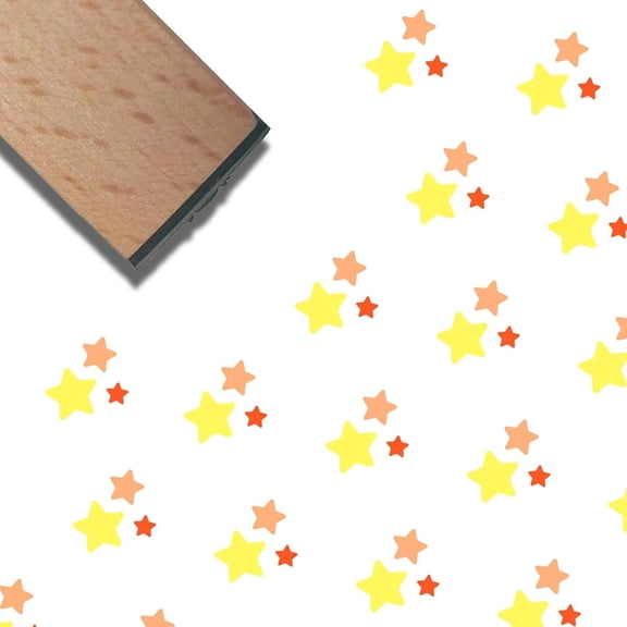 Stars Rubber Stamp Star Wood Stamp Natural Wooden 3/5 Inch Reusable Vintage Square Decorative Mini Twinkle Print Scrapbooking Seal