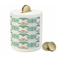 thumbnail image 3 of Seafoam Piggy Bank, Ornate Floral Arrangement Blossoming Nature Abstract Spring Motifs, Ceramic Coin Bank Money Box for Cash Saving, 3.6" X 3.2", Seafoam Teal Dark Coral, by Ambesonne, 3 of 4