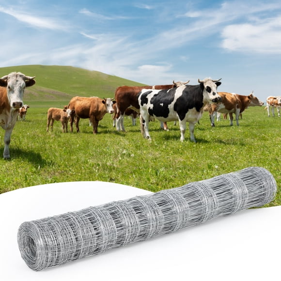 Garvee 4.9ft x 328ft Galvanized Cattle Fence, Heavy Duty Livestock Wire Fence for Goat, Hog, Sheep & Deer, Field Fence for Farm, Yard & Garden
