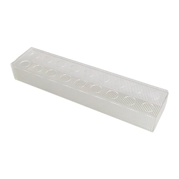 Florero de acrílico con centro de mesa de rayas verticales para decoración de mesa de comedor claro moderno para estante de fiesta de despedida de 45x10x6.5cm