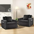 Sleeper Sofa Chair Bed,Convertible 3In1 Black Couch Armchair