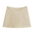 thumbnail image 2 of BUYISI Womens Mini Skirt Beautiful Solid Color Low Waist A-Line Short Skirt Party Club Apricot L, 2 of 9