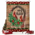 thumbnail image 2 of Christmas Cardinal Shower Curtain, Xmas Berry Farmhouse Wooden Grain Waterproof Fabric Shower Curtains with 12 Hooks, Bathroom Curtain Set for Bathroom Accessories Decor, 48 x 72 Inches, 2 of 9