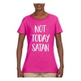 thumbnail image 2 of Wild Bobby, Quote Not Today Satan Funny Witty, Inspirational/Christian, Women Graphic Tee, Fuschia, 2XL, 2 of 3