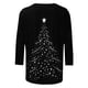 thumbnail image 4 of Fiudx Ofertas Flash Del Día Solo En Línea Camiseta con Estampado Navideño a La Moda para Mujer, Blusa con Mangas 3/4, Tops Informales con Cuello Redondo, 4 of 5
