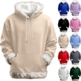 thumbnail image 4 of Misright Women'S Sherpa Fleece Lined Hoodie Plain Winter Warm Thermal Heavyweight Pullover Tops Thicken Sweatshirt With Pocket, 4 of 4