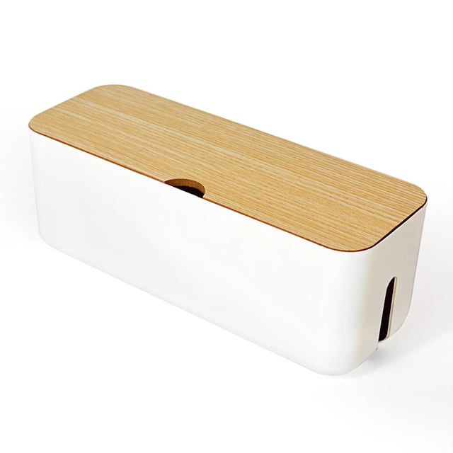 Caja de almacenamiento de cables multifunción Ehuebsd alimentación oculto 2 colores teléfono móvil ordenador tableta organizador de línea de arrastre