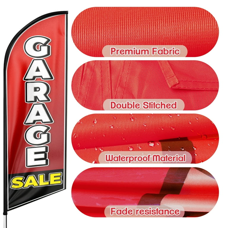 Garage Sale Swooper Flag, 8FT Garage Sale Advertising Feather Flag