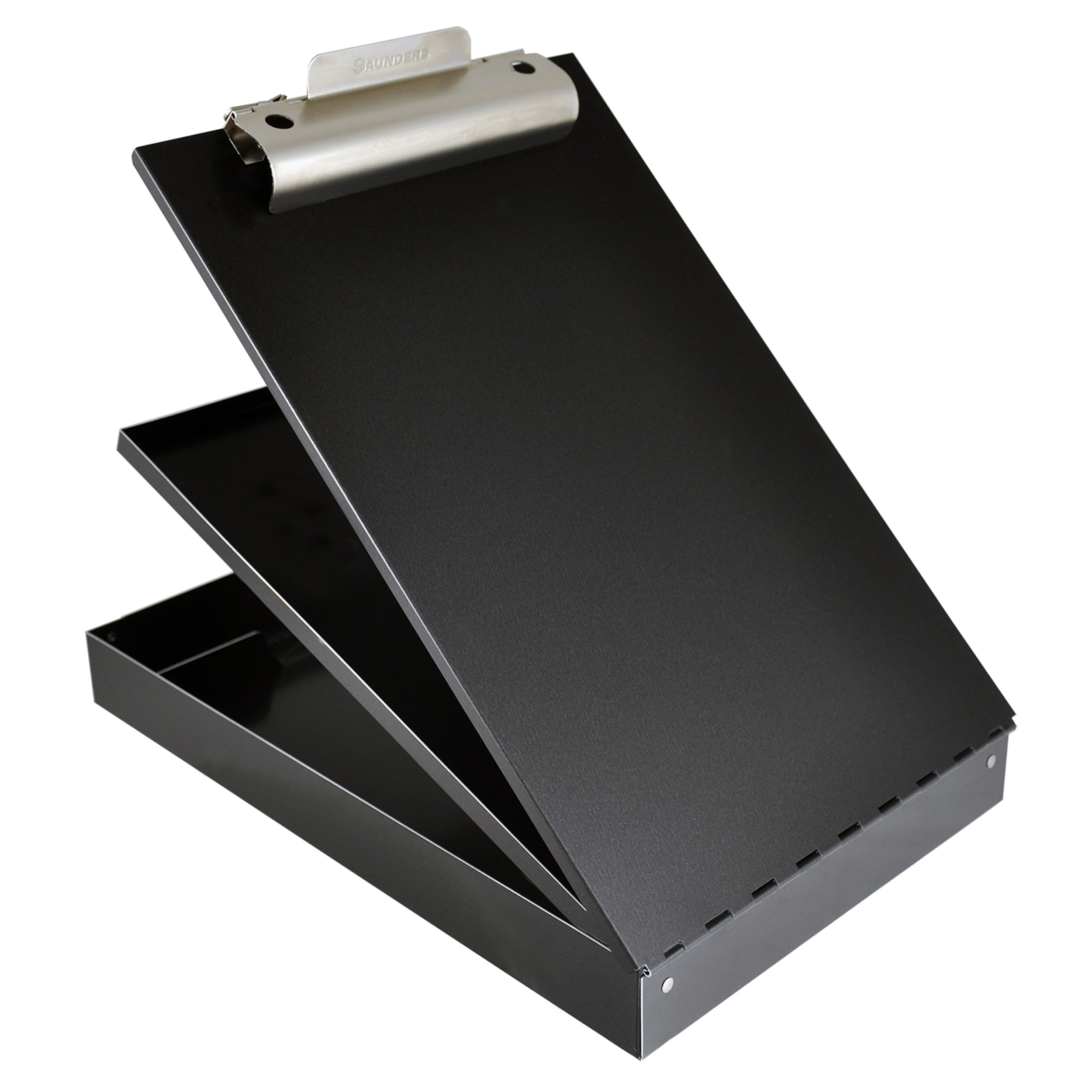 Saunders Metal Storage Clipboard, A, 2 Tier, High Capacity Clip, Letter, Black