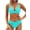 Emerald, variant on Womens Two Piece Bikini Swimsuit Halter Top and Bottoms Bathing Suit Beach Vacation Set Blue L