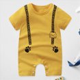 thumbnail image 2 of Xudanell Newborn Outfits Baby Boy Cotton Jumpsuit Cotton Graphic Printed Trendy Summer Clothes Yellow 12-18 Months, 2 of 4