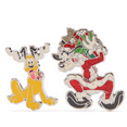 thumbnail image 2 of Disney Parks Goofy and Pluto Festive Pin Set Holiday New With Card, 2 of 5