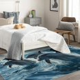 thumbnail image 4 of Dolphin Rugs for Living Room Bedroom - Ocean Rug 4x5 - Sea Animals Carpet for Home Decor - Washable Non Slip Patterned Indoor Large Area Rug - Soft & Low Pile (ZL&838), 4 of 7