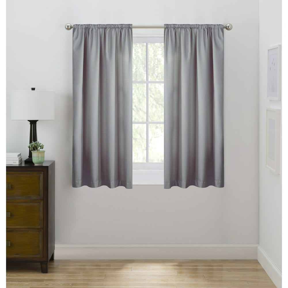 Eclipse Draft Stopper Window Curtain Panel, 42" x 63", Gray Walmart
