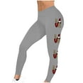 thumbnail image 4 of lcziwo Women's Valentine Day Leggings Novelty Letter Graphic Print Tight Yoga Pants Casual Elastic High Waisted Tummy Control Sport Leggings Gray XL,, 4 of 7