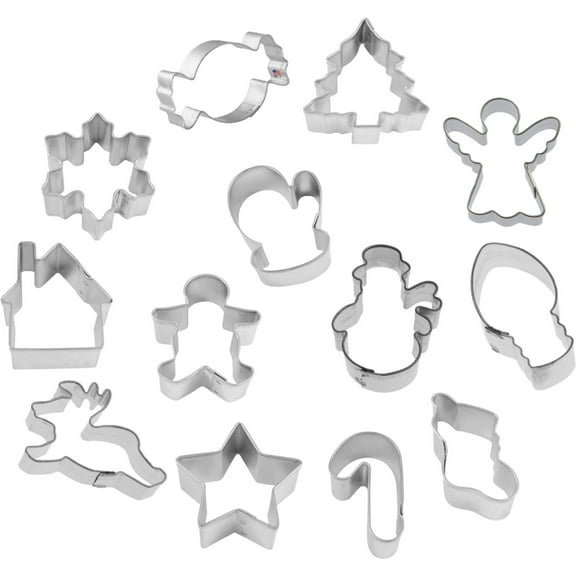 Mini Christmas 13 Piece Cookie Cutter Set - Mini Snowflake, Mini Gingerbread, Mini Tree Cookie Cutters - The Cookie Cutter Shop - Tin Plate Steel