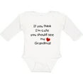 thumbnail image 3 of Inktastic If You Think I'm Cute You Should See My Grandma Boys or Girls Long Sleeve Baby Bodysuit, 3 of 5