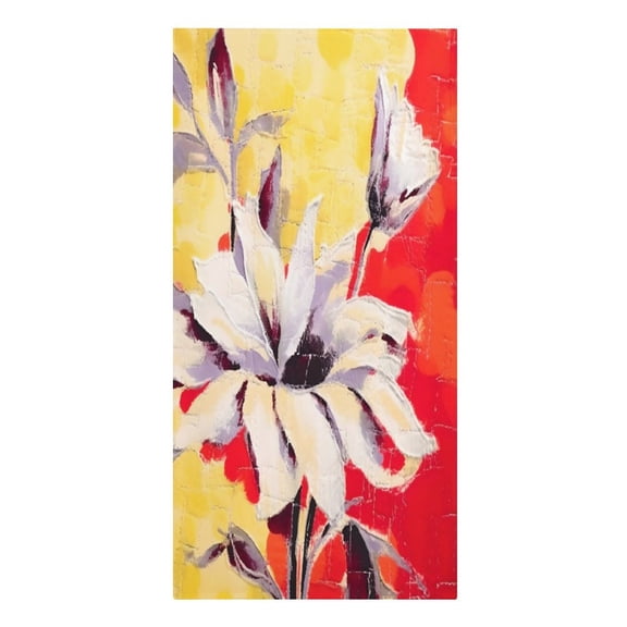 RKSupls Red White Flowers Microfiber Beach Towel Absorbent Compact Towels for Swimming Pool Beach Travel Things for Vacation Essentials Adult Gift,61.4×30.3Inch