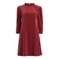 thumbnail image 5 of Time and Tru Women’s Velvet Dress with 3/4-Length Sleeve, 5 of 5