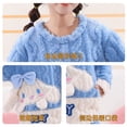 thumbnail image 5 of Pijama de franela para niños de Anime Sanrioed, jersey de primavera y otoño, pijama cálido de estilo coreano con dibujos animados de Kuromi Cinnamoroll, ropa de casa para niños, 5 of 5