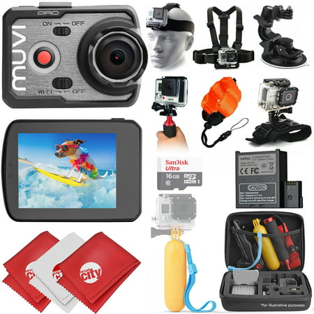 VEHO MUVI K-Series K2 Pro 4K Wi-Fi Sports Action Camera w/ 18PC Starter Kit (Best Starter Photography Camera 2019)